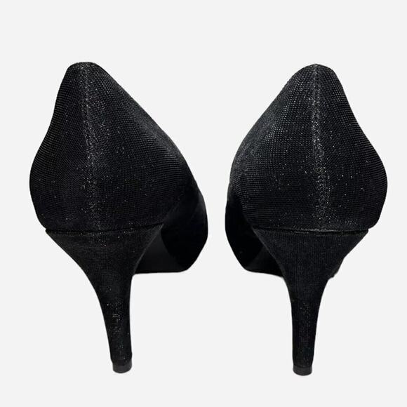 Andrew Geller Black Sparkle Dress Pump Shoes Evening Garey Size 10M - Picture 4 of 11